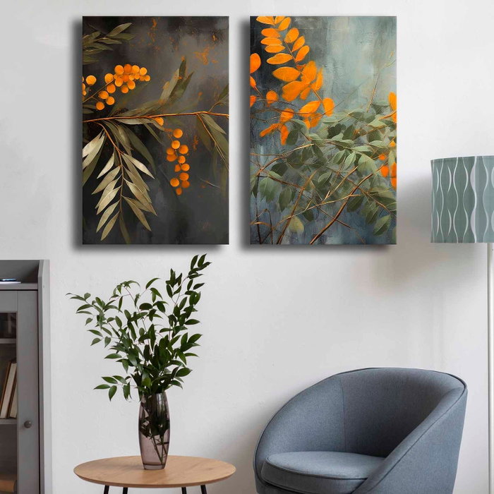 Wallity Conjunto de 3 Lienzos Decorativos Multicolor